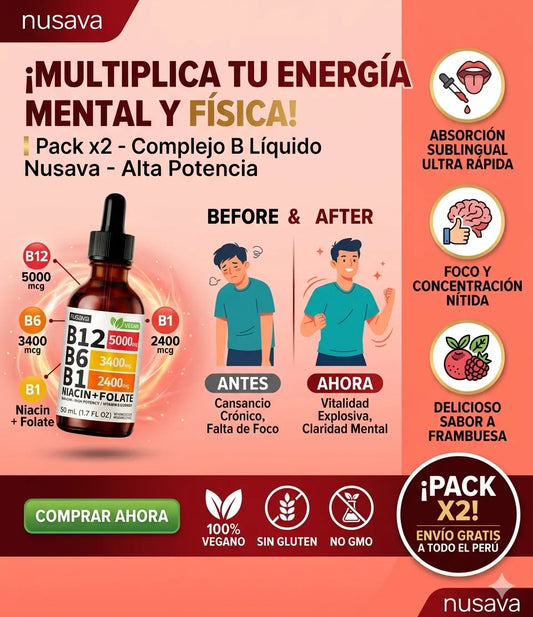 Complejo B Vitamina B12 B6 B1 Concentrado X 2 Unidades